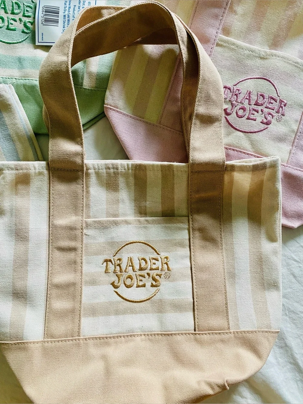 NEW Trader Joe’s Limited Edition Striped Pastel Tote Bag 2026